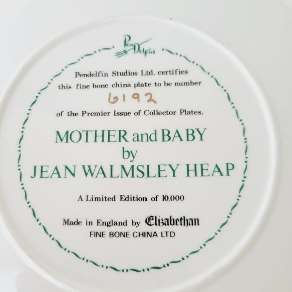 Elizabethan PenDelfin Bunny Mother and Baby Collectors Plate Jean Walmsley Heap - Picture 8 of 10